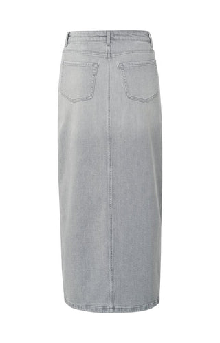 Denim maxi skirt with split