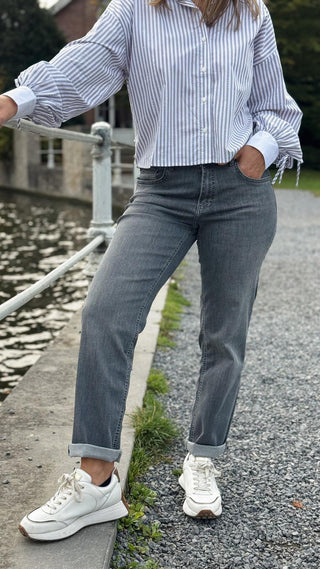 Bloes Cropped Stripes en Strass