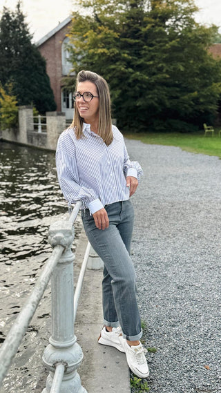 Bloes Cropped Stripes en Strass