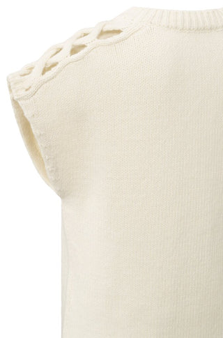 Sweater met Kabels en Mouwloos