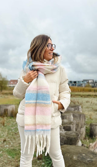 Sjaal Avery Pastel Roze-Blauw