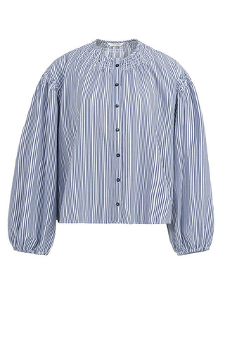 Bloes Gestreept met Plooien