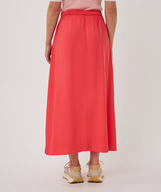 Rok Long Elastische Taille Slub - Lireina