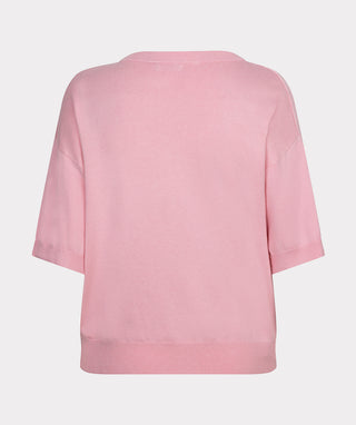 Top SS Ronde Hals Detail Basic knit