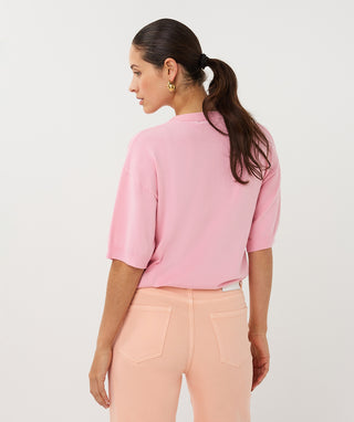 Top SS Ronde Hals Detail Basic knit