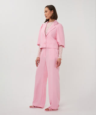 Blazer Twill Cropped Pofmouwen