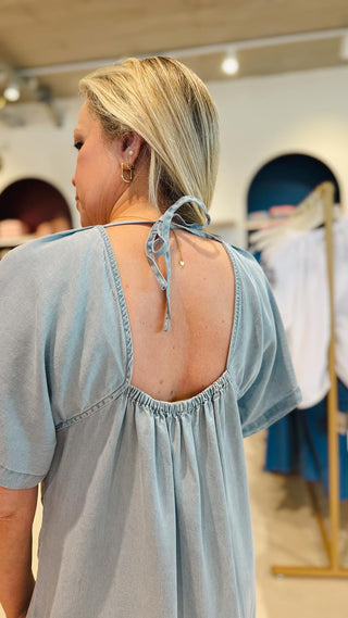 Jurk Embroidery Chambray