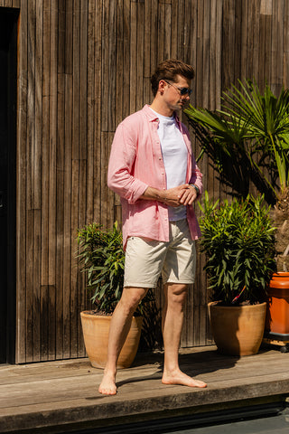 Polo Shirt LS  Mystic Pink Melange