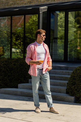 Polo Shirt LS  Mystic Pink Melange