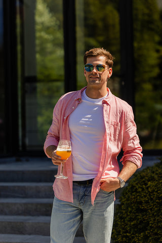 Polo Shirt LS  Mystic Pink Melange