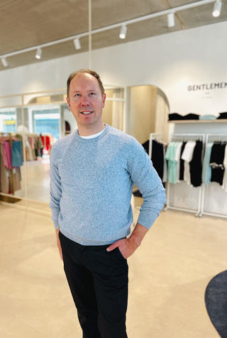 Pull ronde hals Classic Blue Melange