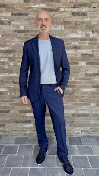 Broek Solaris Navy Slim Fit