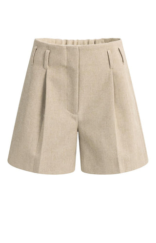 Short Woven Gemeleerde Visgraatsstof
