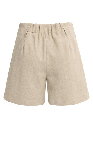 Short Woven Gemeleerde Visgraatsstof