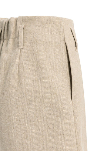 Short Woven Gemeleerde Visgraatsstof