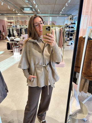 Jas Poncho Woven met Ribkoord