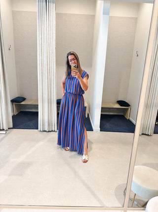 Rok met Top Strepen Blauw en Bruin