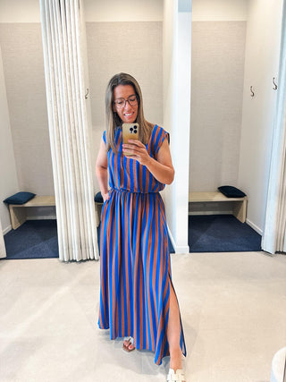 Rok met Top Strepen Blauw en Bruin
