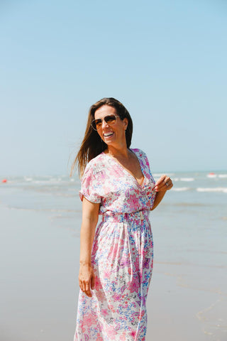 Jurk lang blauw paars