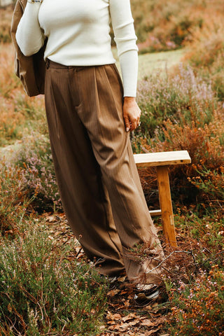 Broek met wijde pijpen gestreept Anne